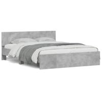 Bedframe met hoofdeinde betongrijs 150x200 cm - thumbnail