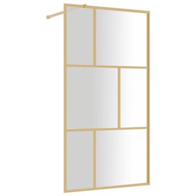Inloopdouchewand transparant 115x195 cm ESG-glas goudkleurig