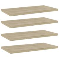 Wandschappen 4 st 40x20x1,5 cm bewerkt hout sonoma eikenkleurig - thumbnail