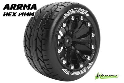 Louise ST-ROCKET Soft Banden - 2.8" Velgen Black Chrome - Hex 14mm (electro 4WD: FR/RR)