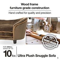 Enchanted hondenmand sofa ultra pluche snuggle wicker bruin 68x41x38 cm - thumbnail