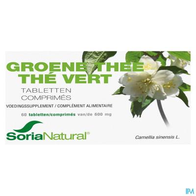Soria Natural Groene Thee 600mg Tabletten 60st