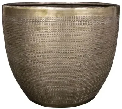 TS Collection bloempot rowen metaal 21x16cm new green
