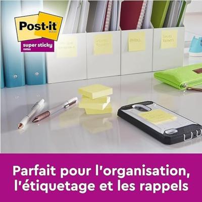 Post-it Super Sticky notes, 90 vel, ft 76 x 127 mm, pak van 6 blokken, kanariegeel - thumbnail
