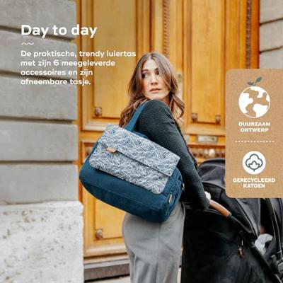 Babymoov Day to Day luiertas - Trendy en functioneel, Inhoud 23L, Veel vakken, Inclusief 6 accessoires, Palm Babymoov Day to Day luiertas - Trendy en functioneel, Inhoud 23L, Veel vakken, Inclusief 6 accessoires, Palm