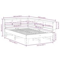 Bed met boekenkast zonder matras grenenhout wasbruin 120x200 cm - thumbnail