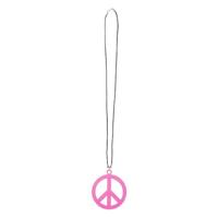 Hippie ketting fluor oranje - thumbnail