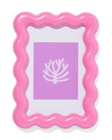HEMA Fotolijst 10x15cm roze hout golven (felroze) - thumbnail