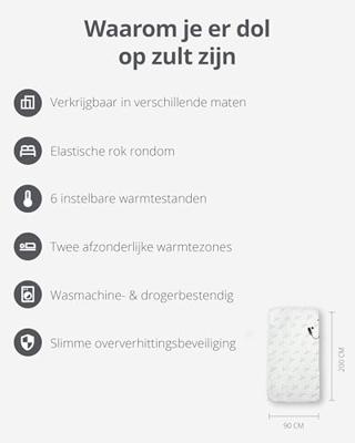 Duux Snooze Bamboo Heated Underblanket 200 x 90 Elektrische deken