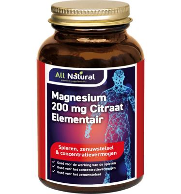 All Natural Magnesium Citraat 400 mg Tabletten All Natural Magnesium Citraat 400 mg Tabletten