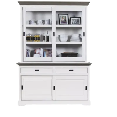 Schuifdeurkast (160cm - 2 deuren) - ClearWhite/Rustic Grey Schuifdeurkast (160cm - 2 deuren) - ClearWhite/Rustic Grey