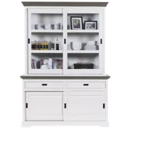 Schuifdeurkast (160cm - 2 deuren) - ClearWhite/Rustic Grey - thumbnail