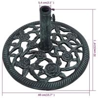 VidaXL Parasolvoet 9 kg 40 cm gietijzer groen - thumbnail