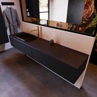 Badkamermeubelset Mondiaz Erin 200 cm met 2 Lades met RIDGE Wastafel Links Urban met 1 kraangat Greeploos Mat Urban - thumbnail