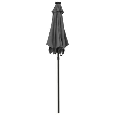 VidaXL Parasol met led-verlichting 200x211 cm aluminium antracietkleur