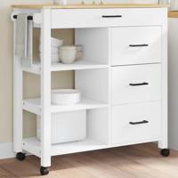 Keukentrolley MONZA 84x40x90 cm massief grenenhout - thumbnail