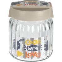 Voorraadpot glas 1L met deksel - thumbnail