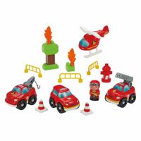 Abrick koffer met brandweerwagens - 40dlg. - thumbnail