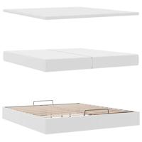 Ottoman bed met matrassen 200x200cm kunstleer wit - thumbnail