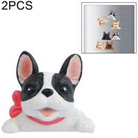 2 PC'S Home Decoratie originaliteit Franse Bulldog stropdas 3D koelkast plakken geen magnetische - thumbnail