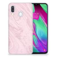 Samsung Galaxy A40 | TPU | Siliconen hoesje | Marble Pink - Origineel Cadeau Vriendin - thumbnail