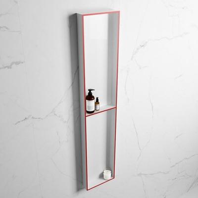 MONDIAZ EASY Nis 89,5x29,5cm in solid surface kleur Fire | Talc. 2 vakken geschikt voor in- of opbouw MONDIAZ EASY Nis 89,5x29,5cm in solid surface kleur Fire | Talc. 2 vakken geschikt voor in- of opbouw