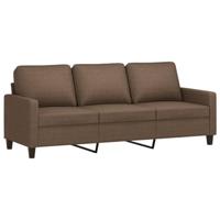 2-delige Loungeset met kussens stof bruin - thumbnail