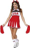 USA Cheerleader outfit dames - thumbnail