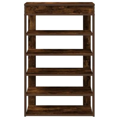 VidaXL Schoenenrek 60x30x98 cm bewerkt hout gerookt eikenkleurig VidaXL Schoenenrek 60x30x98 cm bewerkt hout gerookt eikenkleurig