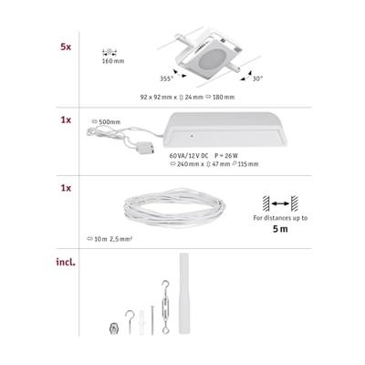 Paulmann MacLED 94422 Kabelsysteem compleet LED vast ingebouwd LED Wit, Chroom Paulmann MacLED 94422 Kabelsysteem compleet LED vast ingebouwd LED Wit, Chroom