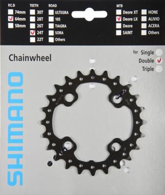 SHIMANO kettingblad deore 10v 24t y1na24000 m615 zwart