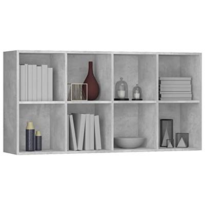 Boekenkast/dressoir 66x30x130 cm bewerkt hout betongrijs