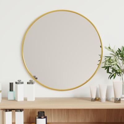 VidaXL Wandspiegel rond ø40 cm goudkleurig