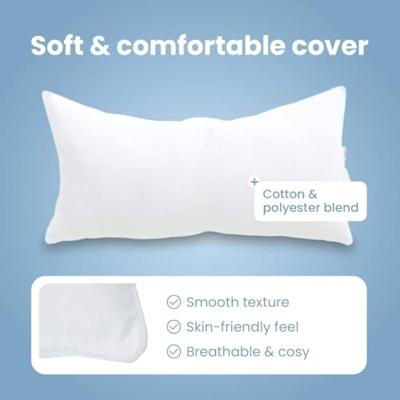 VidaXL Hoofdkussen met kussen wit katoen en polyester