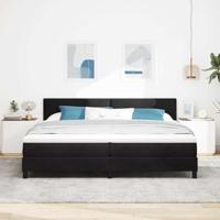 Boxspringbed met Matras met matras Zwart 200 x 200 cm Stof - thumbnail