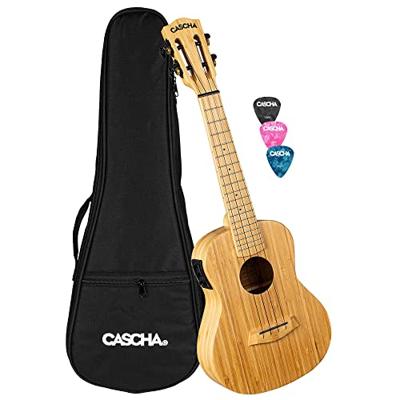 Cascha HH 2313E Bamboo Natural E/A concert ukelele set - thumbnail