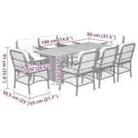 9-delige Tuinset poly rattan zwart - thumbnail