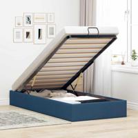 Bedframe zonder matras 90x190 cm stof blauw - thumbnail