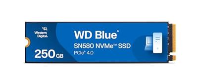 Western Digital wds250g3b0e sn580 wd blue ssd, 250 gb, m.2 nvme, pcie gen 4x4, 4000 mb/s
