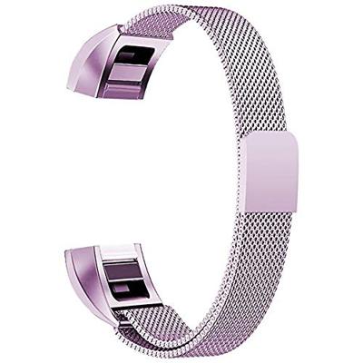 By Qubix - Compatible met Fitbit Alta HR - Milanese bandje - Maat: Small - Licht paars - Compatible fitbit bandje