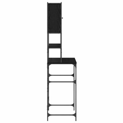 VidaXL Wasmachinekast zwart 0ak 68 x 48,5 x 194 cm bewerkt hout
