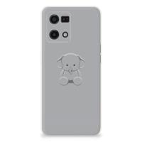 OPPO Reno7 4G Telefoonhoesje met Naam Grijs Baby Olifant - thumbnail