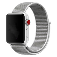 Sport Loop nylon bandje - Licht grijs - Geschikt voor Apple Watch 44mm / 45mm / 46mm / 49mm - thumbnail