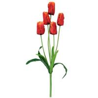 Kunstbloem Tulp rood/oranje 58 cm | 24 stuks - thumbnail