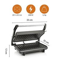 Contactgrillstand Tristar GR2853 2000W Roestvrij staal - thumbnail