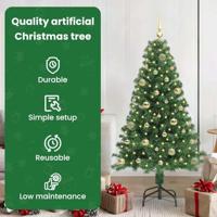 VidaXL Kunstkerstboom groen 150 cm pvc en staal en kunststof - thumbnail