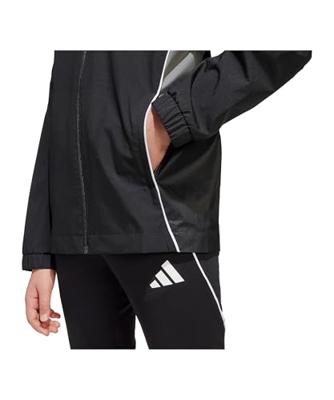 adidas Tiro 25 Competition Allweather Jacket Kids Zwart Grijs adidas Tiro 25 Competition Allweather Jacket Kids Zwart Grijs