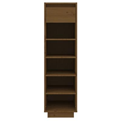 VidaXL Schoenenkast 30x34x105 cm massief grenenhout honingbruin VidaXL Schoenenkast 30x34x105 cm massief grenenhout honingbruin