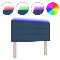 LED Hoofdbord met LED -striplichten Blauw 100 cm Stof - thumbnail