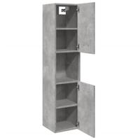 Badkamerwandkast 30x30x130 cm bewerkt hout betongrijs - thumbnail